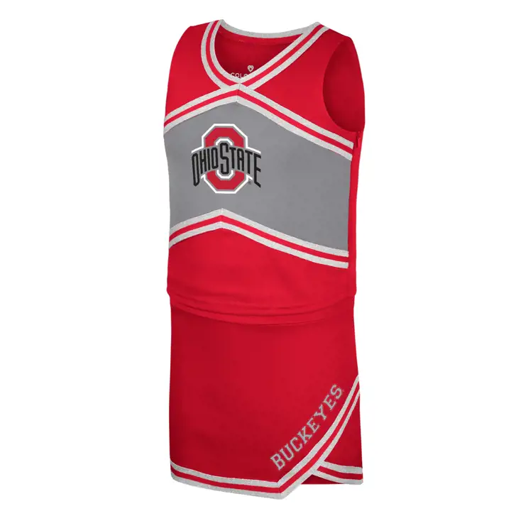 Ensemble de pom-pom girl NCAA pour jeunes filles Ohio State Buckeyes 23 Rouge
