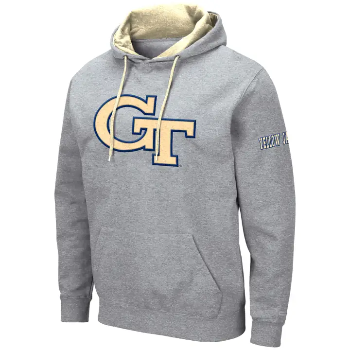 Sweat à capuche grand logo NCAA Georgia Tech Yellow Jackets 2F gris