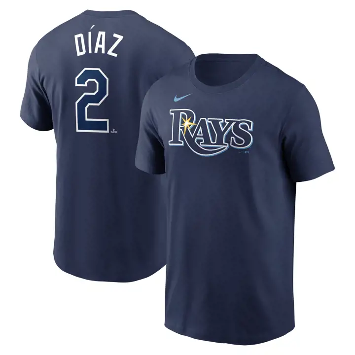 T-shirt Joueur MLB Nike N&N RAYS Yandy Diaz marine