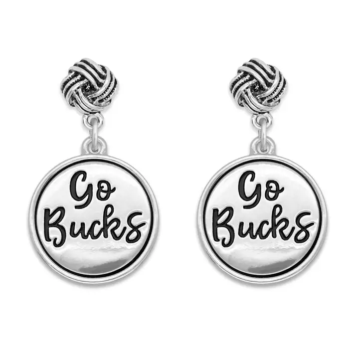 Boucles d'oreilles Ohio State Buckeyes Twist & Shout Collection argent