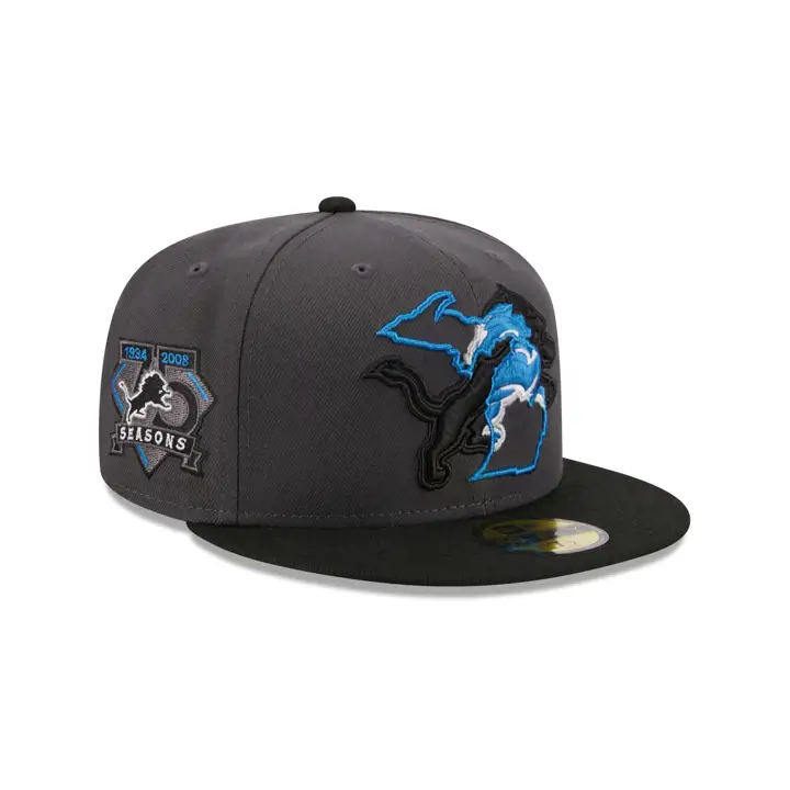 Detroit Lions NFL State Fill 59FIFTY CHARCOAL/BLK