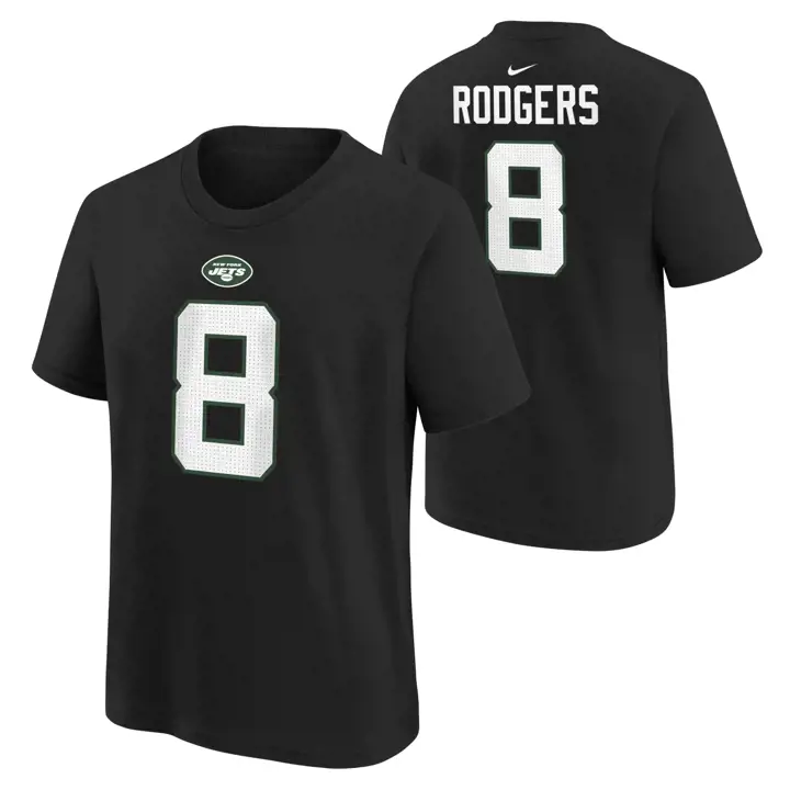 T-shirt enfant NFL NY JETS N&N Joueur Aaron Rodgers noir