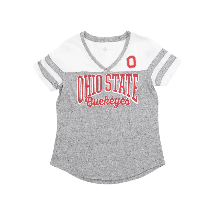 Ohio State Buckeyes NCAA T-shirt Femme Col Rond Manches Longues DS Noir
