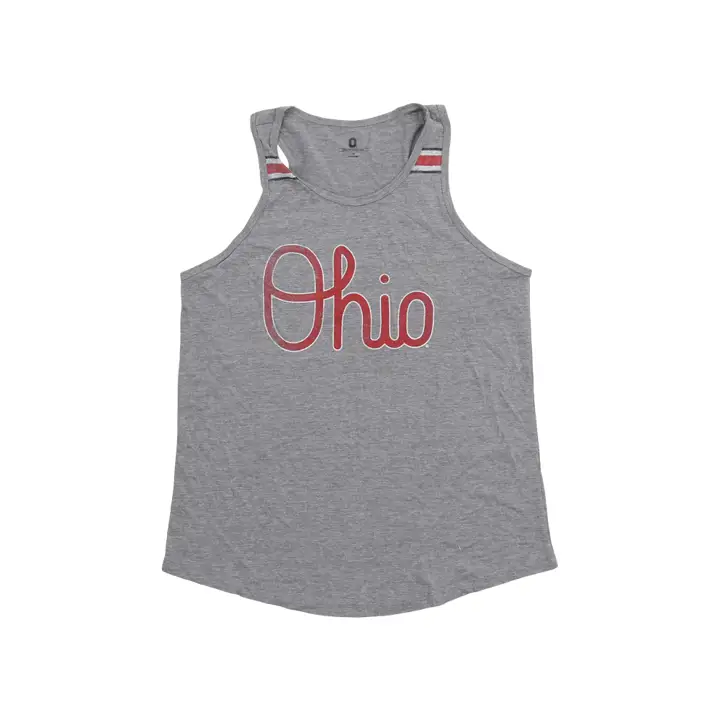 Ohio State Buckeyes NCAA Womens Grey Script Tank DS GRY
