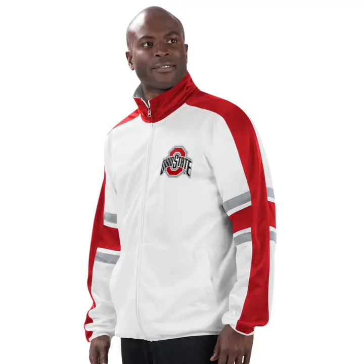 Veste de survêtement OHIO STATE BUCKEYES NCAA QUICK SNAP 23 BLANC/ROUGE