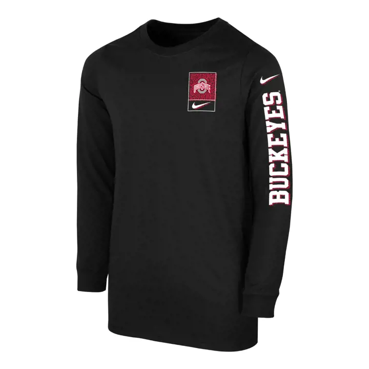T-shirt manches longues en coton à grand logo NCAA Ohio State Buckeyes pour jeune 23