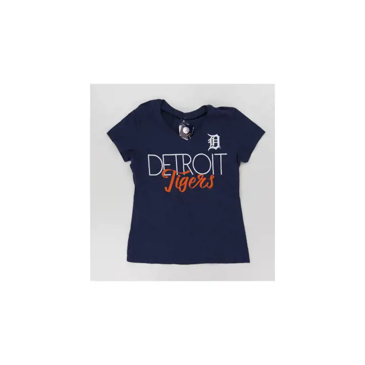 Detroit Tigers MLB T-shirt col en V à manches courtes Fair Catch pour femme 23 marine