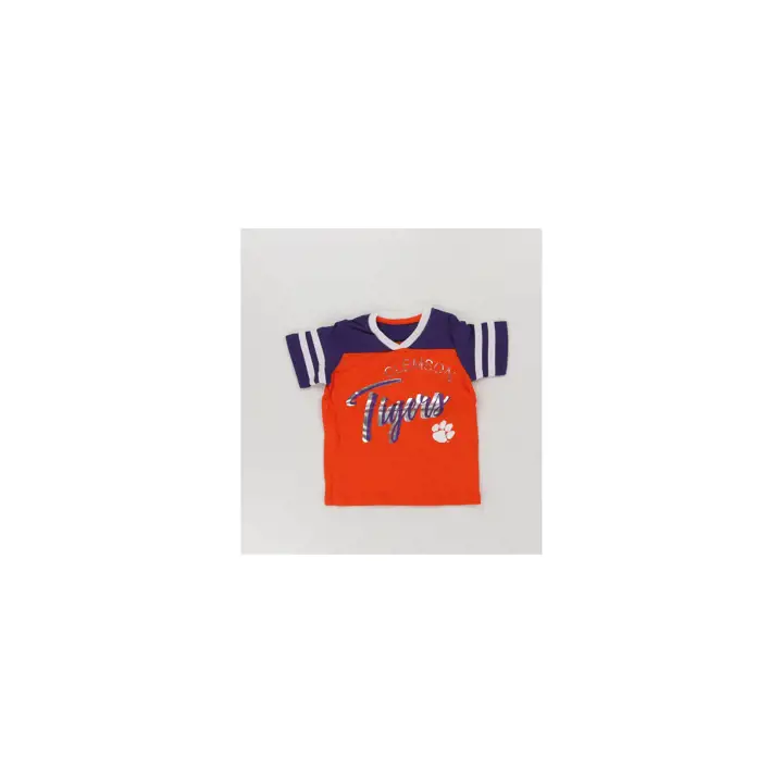 Clemson Tigers NCAA T-shirt été col en V pour fille de 2 à 3 ans