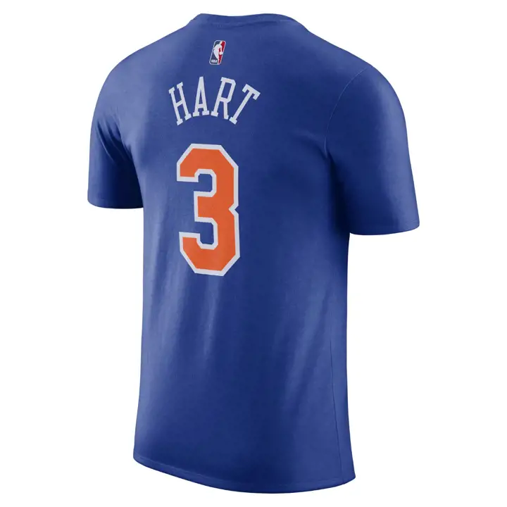 T-shirt Joueur Icone NBA New York Knicks Josh Hart Bleu