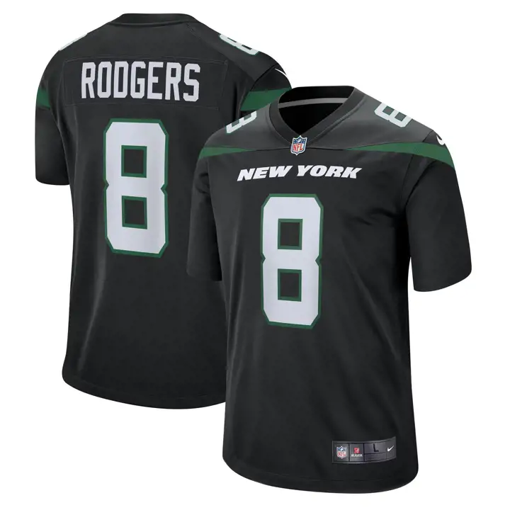 NEW YORK JETS NFL Maillot de match homme AARON RODGERS NOIR