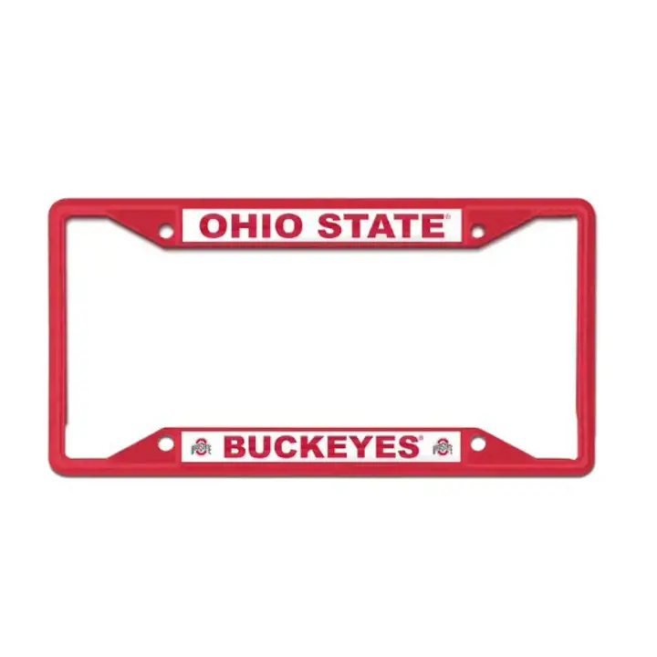 Cadre de plaque d'immatriculation en métal coloré Ohio State Buckeyes