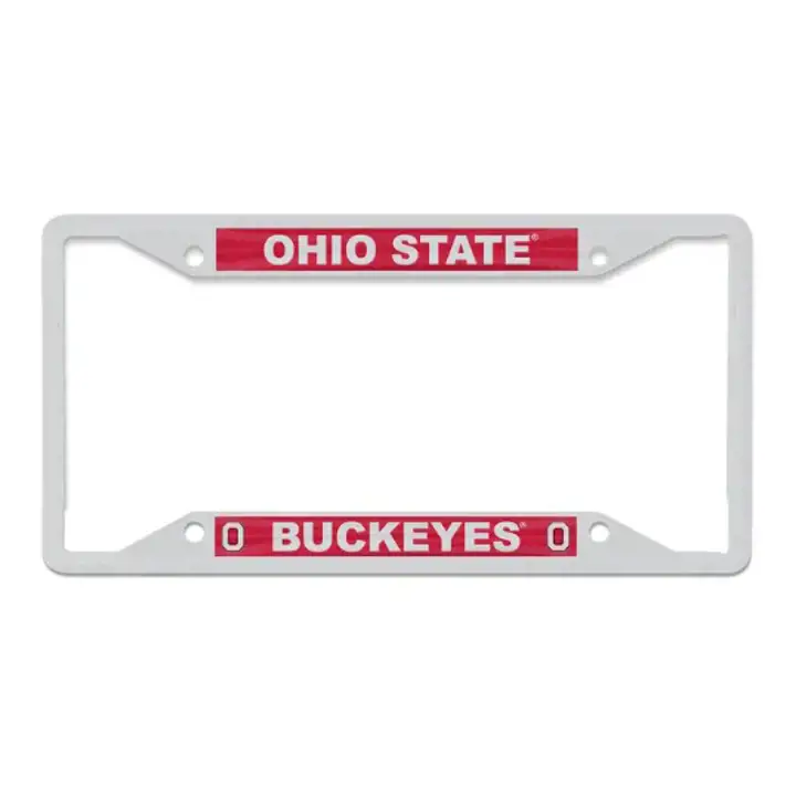 Cadre de plaque d'immatriculation en métal coloré Ohio State Buckeyes