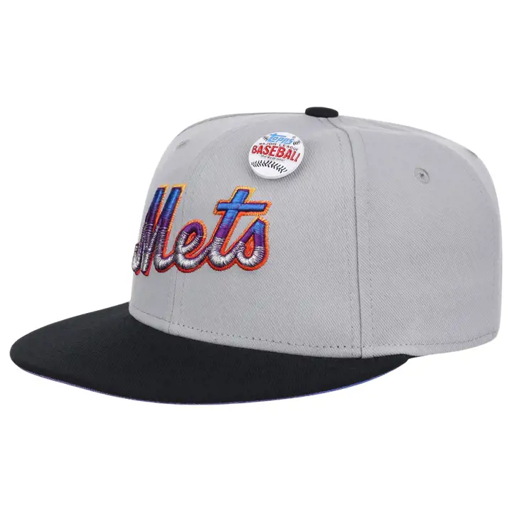 New York Mets MLB MN TOPPS 2022 CHROME COSMIC FITTED GRY/BLK