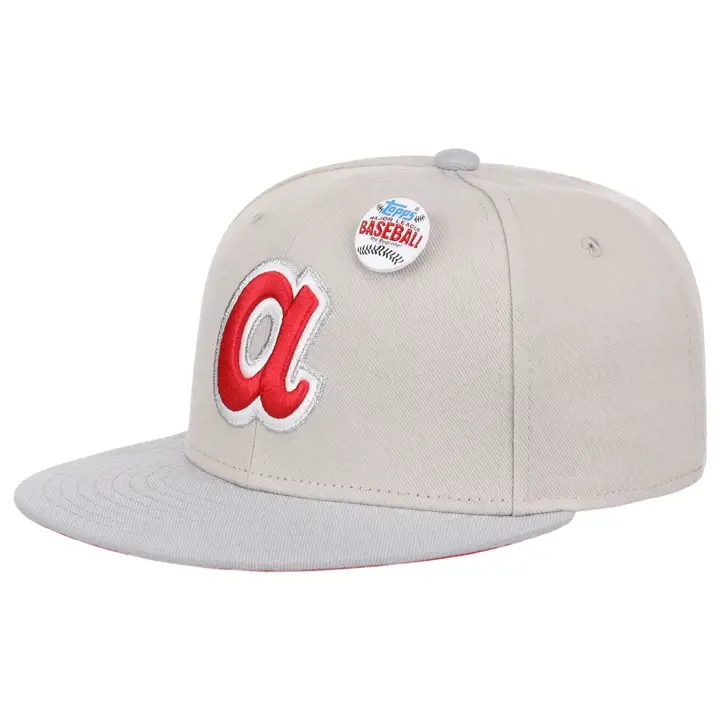 Atlanta Braves MLB MN TOPPS 2022 OFF WHITE CHROME FITTED DKG