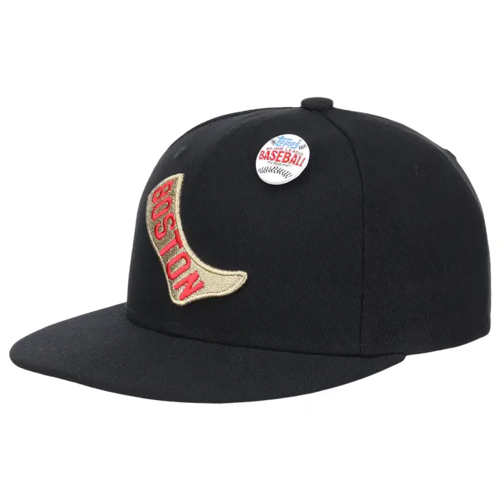 Boston Red Sox MLB MN TOPPS 2001 CASQUETTE AJUSTÉE NOIR/NOIR/OR MÉTALLISÉ