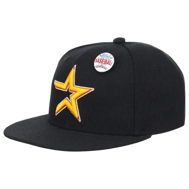 Houston Astros MLB MN TOPPS 2001 CASQUETTE AJUSTÉE NOIR/NOIR/OR MÉTALLISÉ