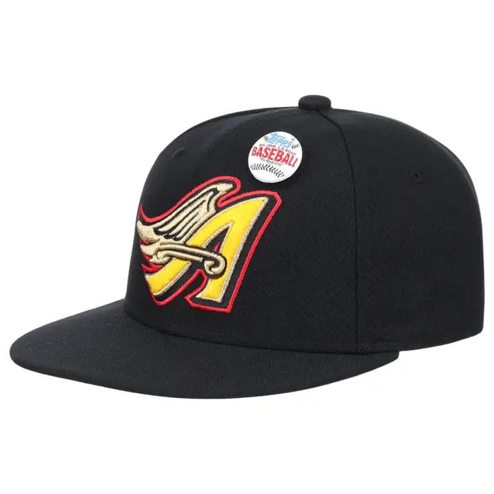 Casquette ajustée Los Angeles Angels MLB MN TOPPS 2001 NOIR/NOIR/OR MÉTALLISÉ