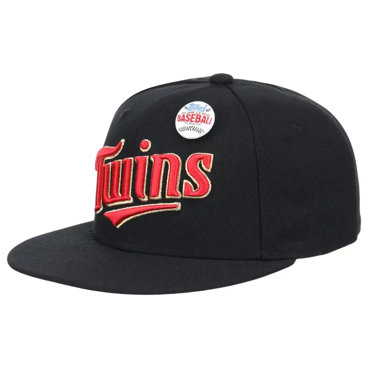 Minnesota Twins MLB MN TOPPS 2001 CASQUETTE AJUSTÉE NOIR/NOIR/OR MÉTALLISÉ