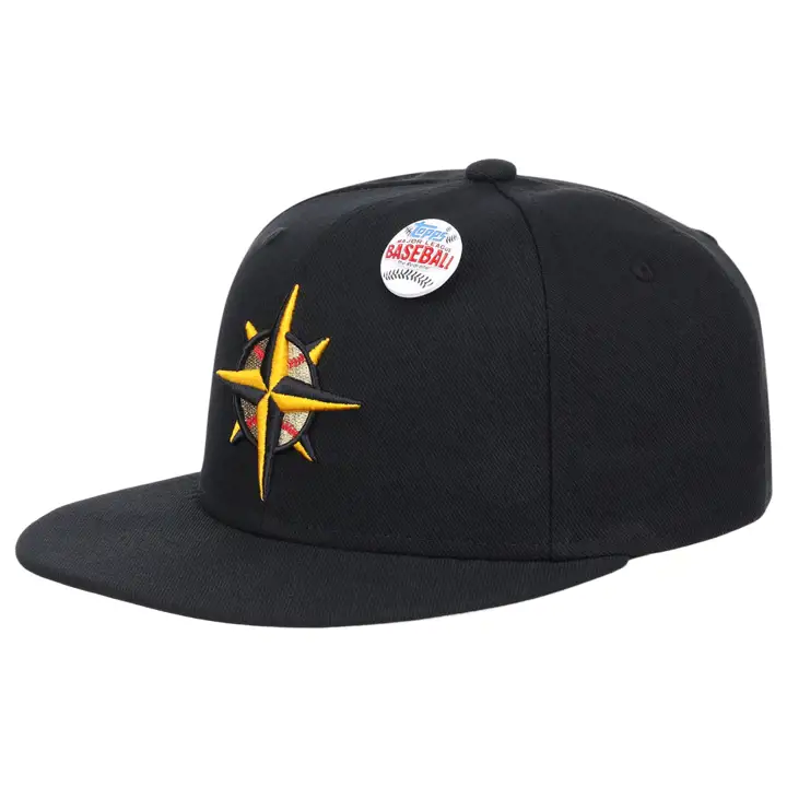 Seattle Mariners MLB MN TOPPS 2001 CASQUETTE AJUSTÉE NOIR/NOIR/OR MÉTALLISÉ