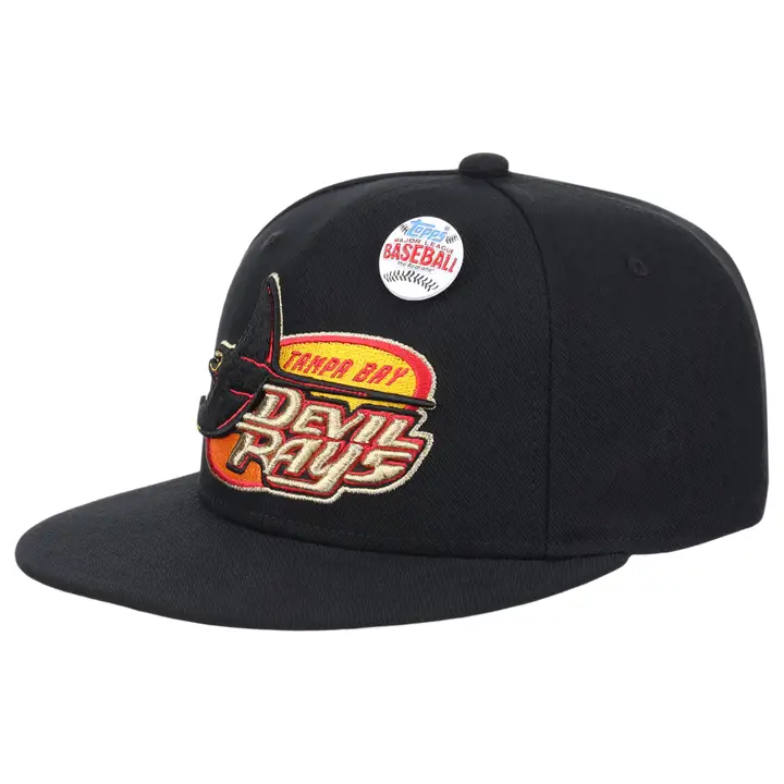 Tampa Bay Rays MLB MN TOPPS 2001 CASQUETTE AJUSTÉE NOIR/NOIR/OR MÉTALLISÉ
