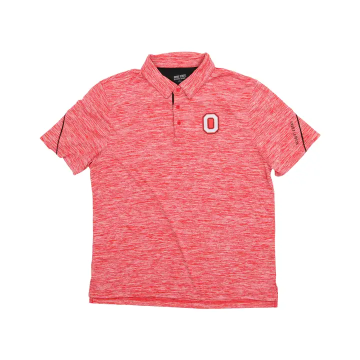 Polo Ohio State Buckeyes NCAA Homme Rouge Chiné Bloc O DS