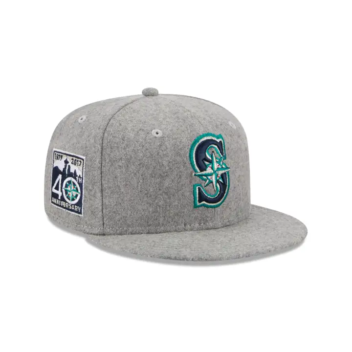 Seattle Mariners MLB Gray Melton 59FIFTY GRIS/NOIR/VERT