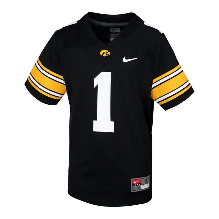 Maillot de football replica noir sérigraphié Iowa Hawkeyes pour jeune