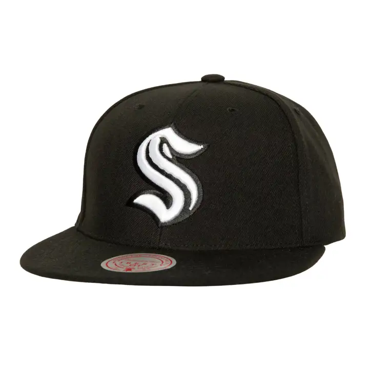 Seattle Kraken MN NHL Casquette snapback noire et blanche