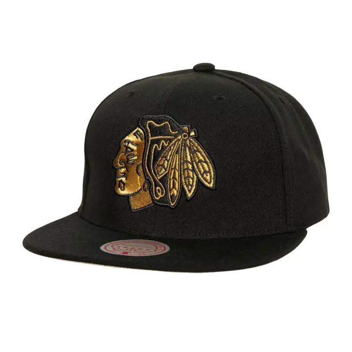 CHICAGO BLACKHAWKS MN NHL CASQUETTE NOIRE-OR MÉTALLISÉ NOIR/OR MÉTALLISÉ