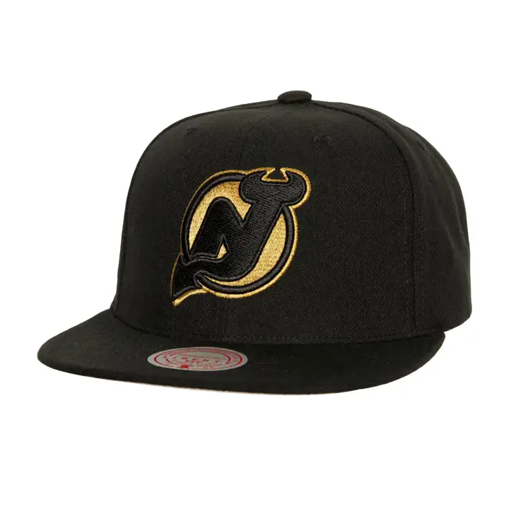 CASQUETTE AJUSTABLE NOIRE ET OR MÉTALLISÉ DES DEVILS DU NEW JERSEY (LNH)