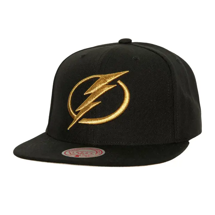 CASQUETTE SNAPBACK NOIRE ET OR MÉTALLISÉ AVEC LOGO DU TAMPA BAY LIGHTNING DE LA LNH NOIR/OR MÉTALLISÉ