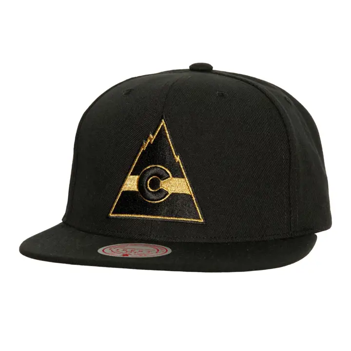 COLORADO ROCKIES MN NHL NOIR-OR MÉTALLISÉ CASQUETTE SNAPBACK Vintage NOIR/MT