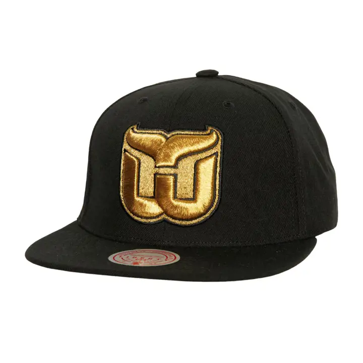 CASQUETTE SNAPBACK HARTFORD WHALERS LNH NOIR-OR MÉTALLISÉ Vintage NOIR/MT