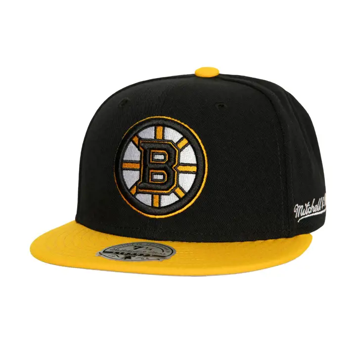 CASQUETTE AJUSTÉE NOIRE ET JAUNE 2T LNH DES BRUINS DE BOSTON