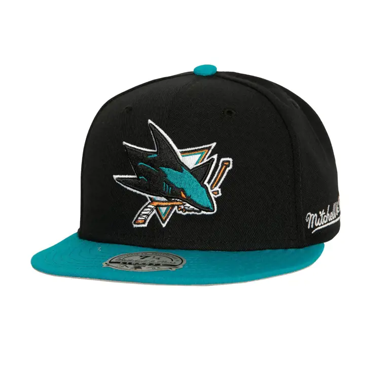 SAN JOSE SHARKS MN LNH 2T AJUSTÉ NOIR/TURQUOISE