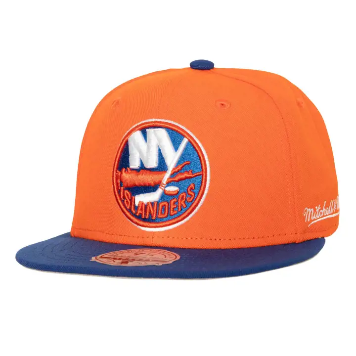 NEW YORK ISLANDERS MN LNH 2T AJUSTÉE Vintage ORG/RBL