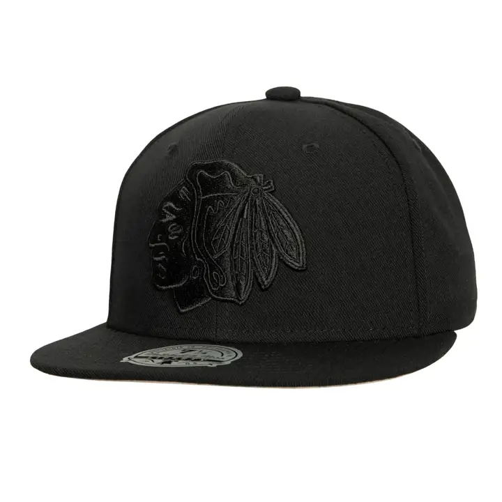 CHICAGO BLACKHAWKS MN NHL BLK-BLK AJUSTÉ NOI/NOI