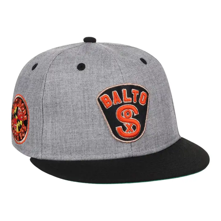 Baltimore Black Sox EFF NLB RIBBIE SLUGGER AJUSTÉE GRIS CHINÉ/NOIR