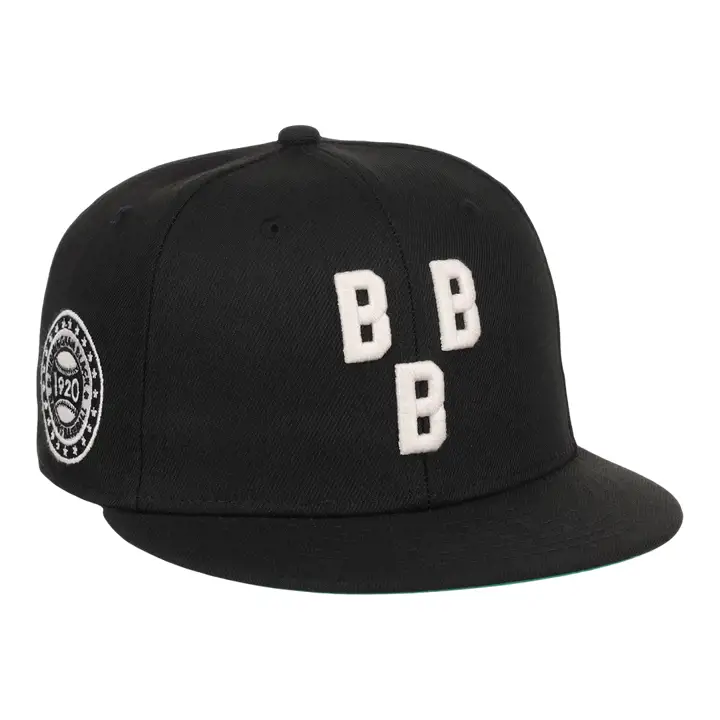 BIRMINGHAM BLACK BARONS EFF NLB BLK/WHT AJUSTÉE BLK/WHT/GRN