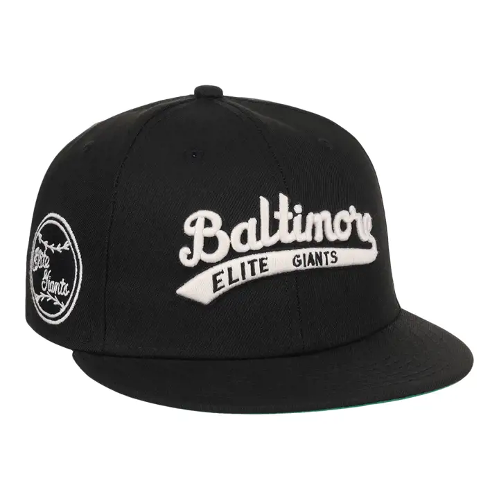 BALTIMORE ELITE GIANTS EFF NLB BLK/WHT AJUSTÉE NOIR/BLANC/VERT