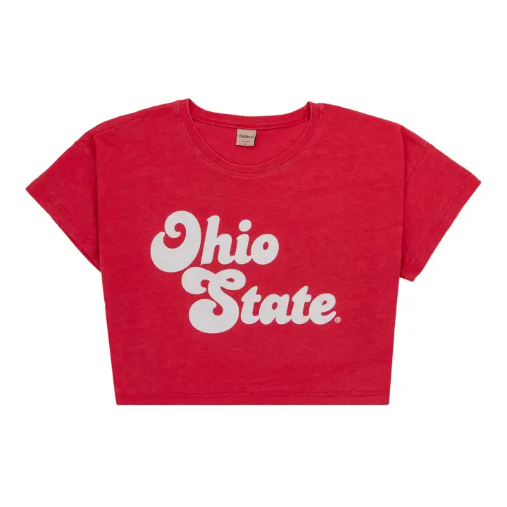 T-shirt court délavé Ohio State Buckeyes NCAA pour femme 2