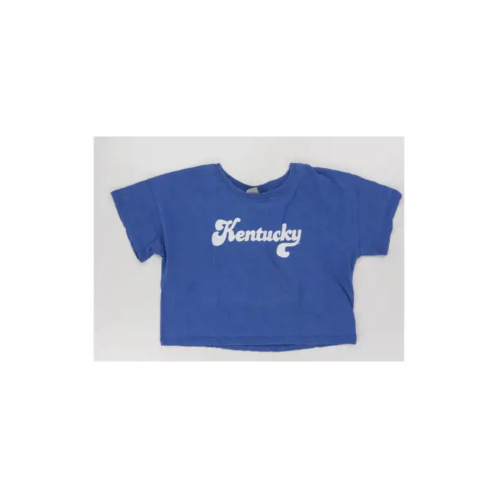 T-shirt court délavé à motif transparent Kentucky Wildcats NCAA pour femme 23
