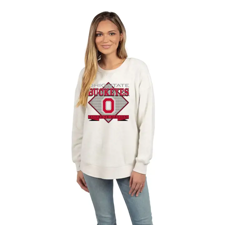 Ohio State Buckeyes NCAA Crew pour femme, bordure de terrain, BLANC
