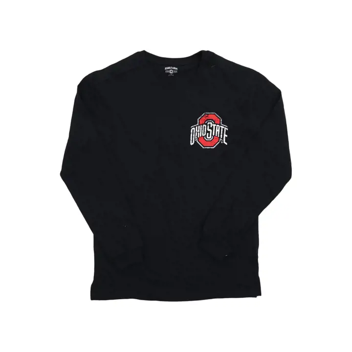 T-shirt à manches longues Ohio State Buckeyes NCAA Classic Logo Homme DS Noir