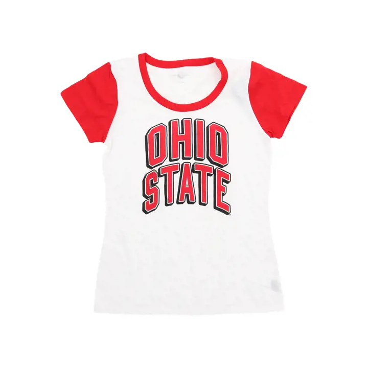 T-shirt de baseball OSU NCAA Femme Ohio State en gras DS BLC/RE