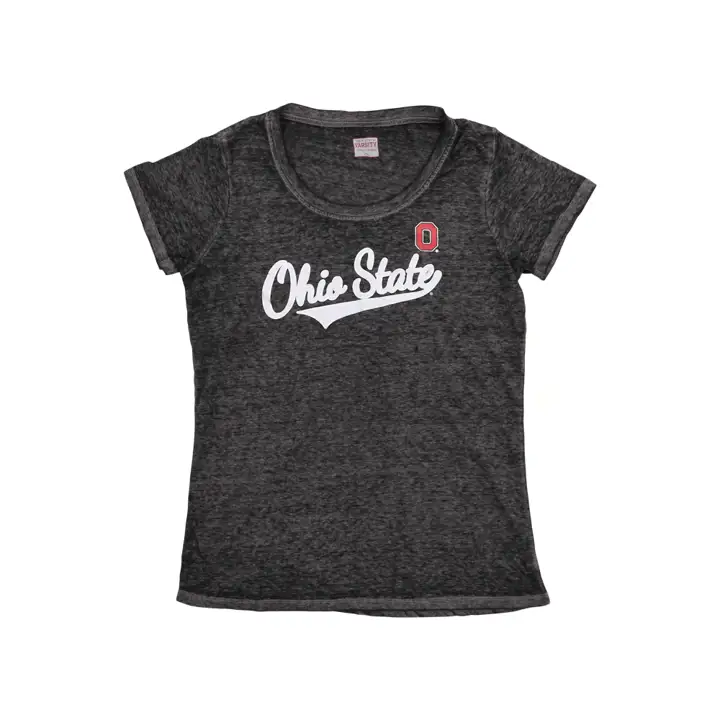 T-shirt Ohio State Buckeyes NCAA Vintage Wash avec logo « Block O » (femmes) DS