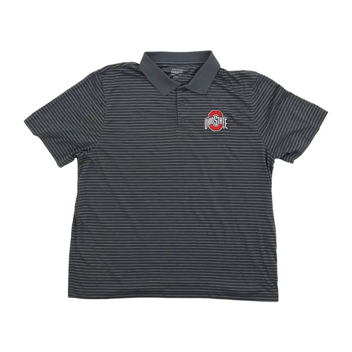 Polo Ohio State Buckeyes NCAA Charcoal Lined Classic Logo DS