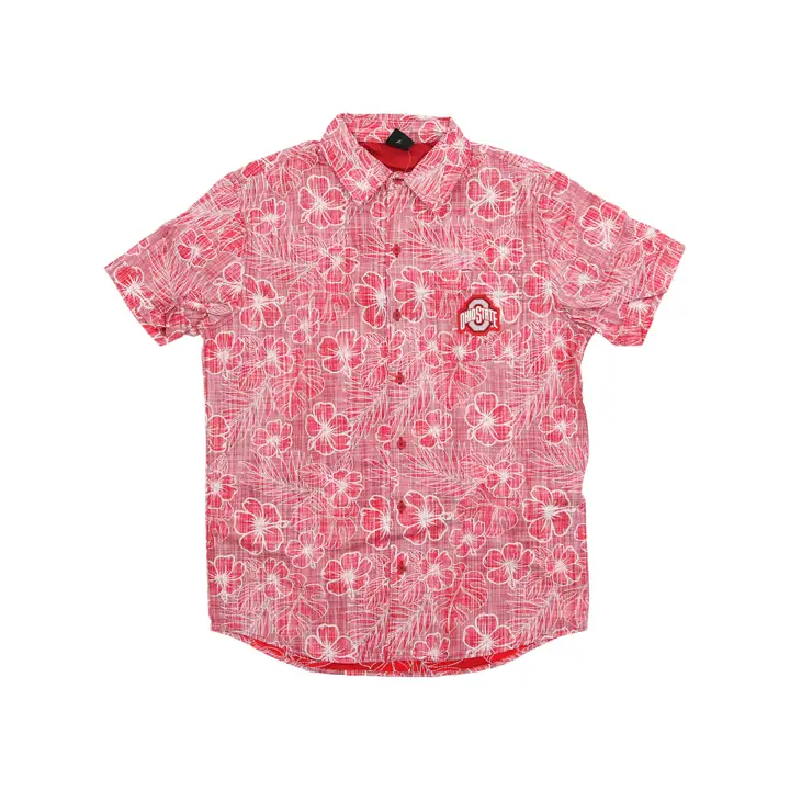 Ohio State Buckeyes NCAA Hawaiian Flower Classic Logo SS But
