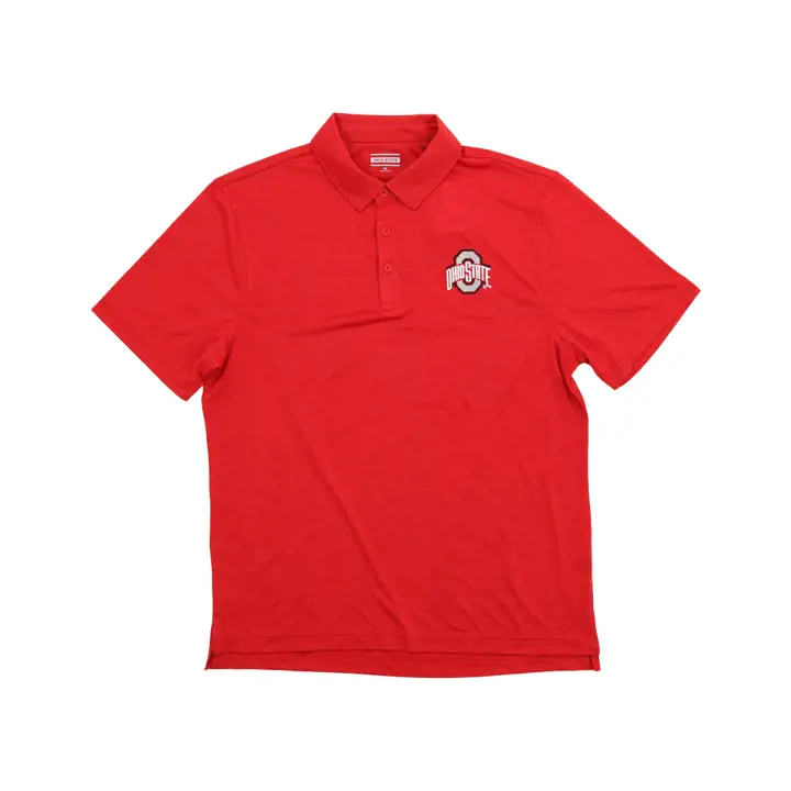 Polo Classique Logo Ohio State Buckeyes NCAA Rouge Chiné NEUF
