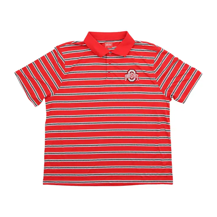 Polo Classique Ohio State Buckeyes NCAA Rayé Rouge Logo DS RE
